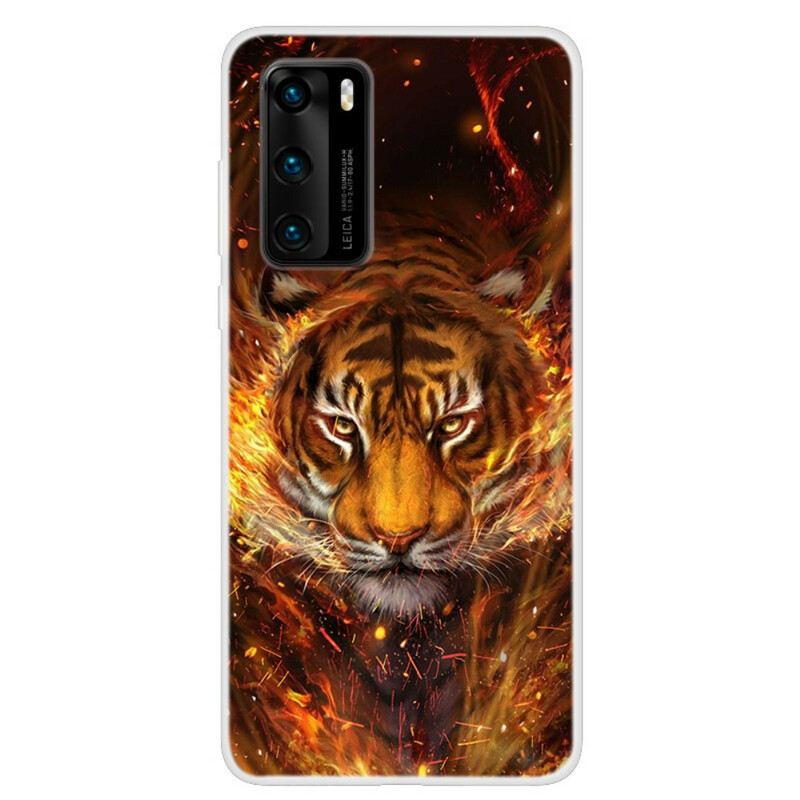 Funda Huawei P40 Fire Tiger