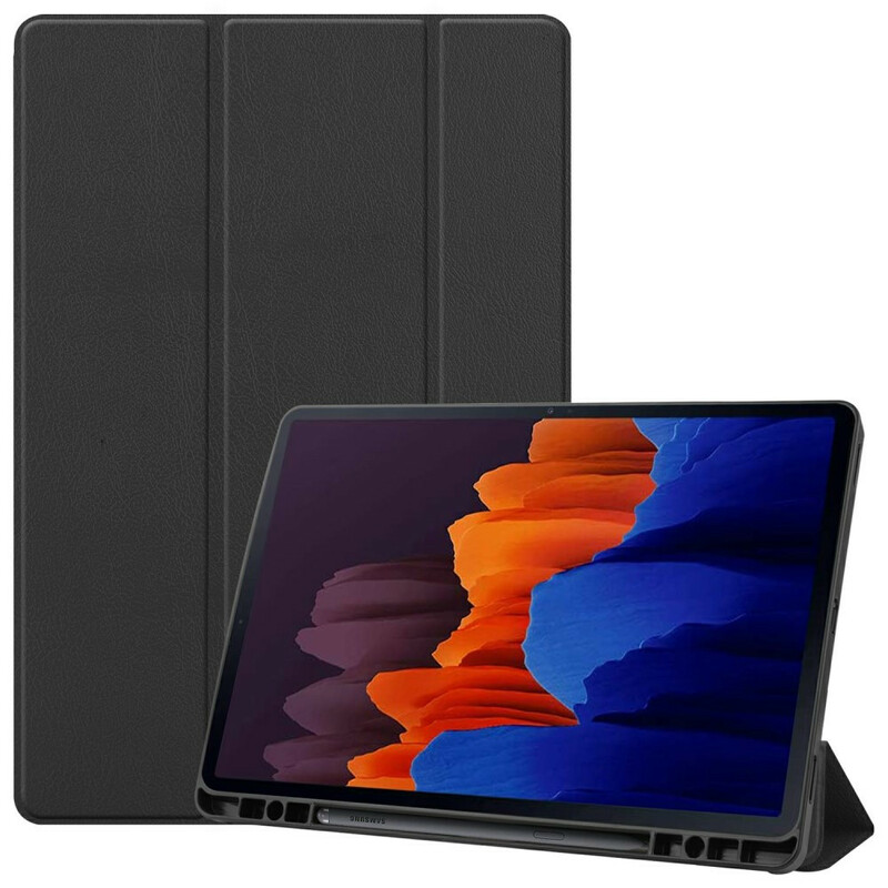 Funda inteligente Samsung Galaxy Tab S7 Plus Soporte para lápiz óptico de tres solapas