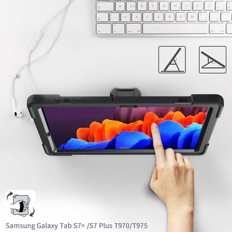Samsung Galaxy Tab S7 Plus Funda resistente a la humedad con colgante