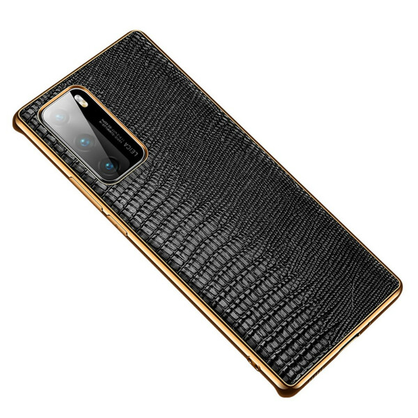 Funda de cuero genuino con textura de lagarto para Huawei P40