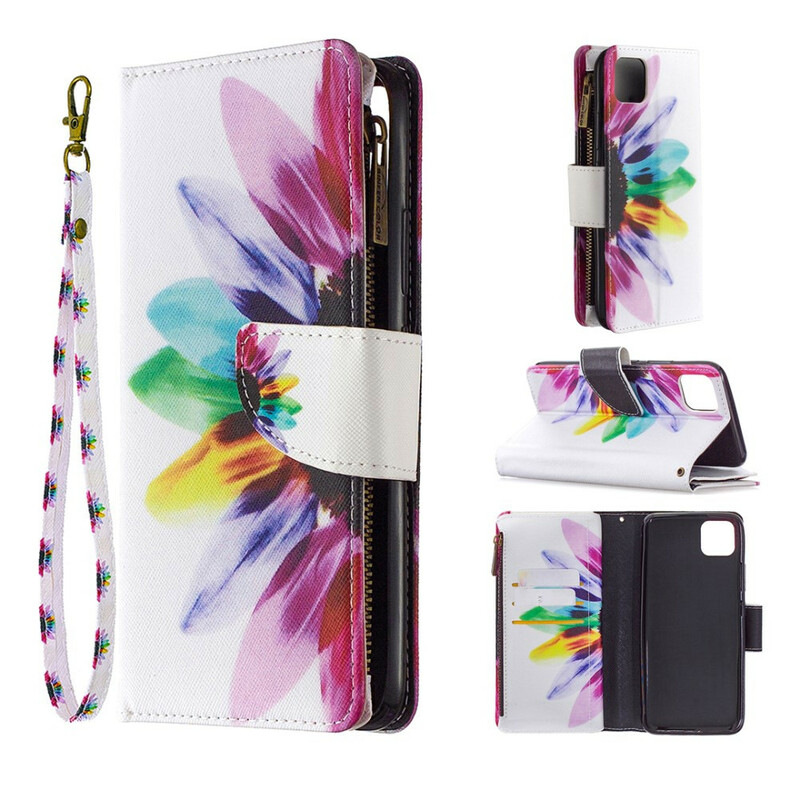 Funda Realme C11 Bolsillo con cremallera Flor