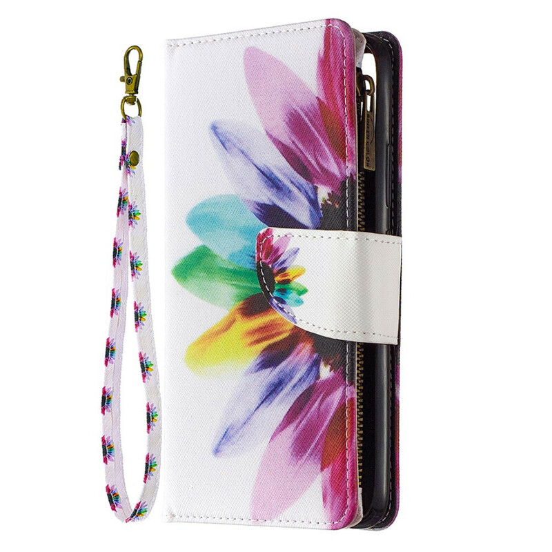 Funda Realme C11 Bolsillo con cremallera Flor