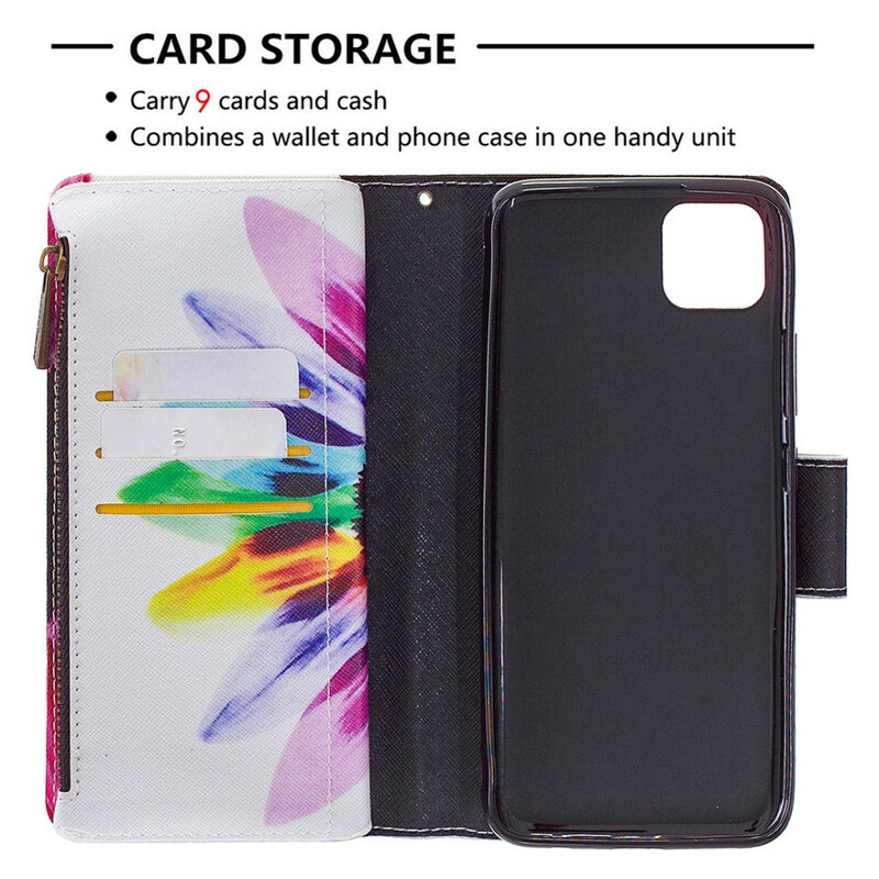 Funda Realme C11 Bolsillo con cremallera Flor