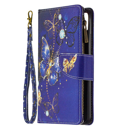 Realme C11 Zipped Pocket Gold Butterflies