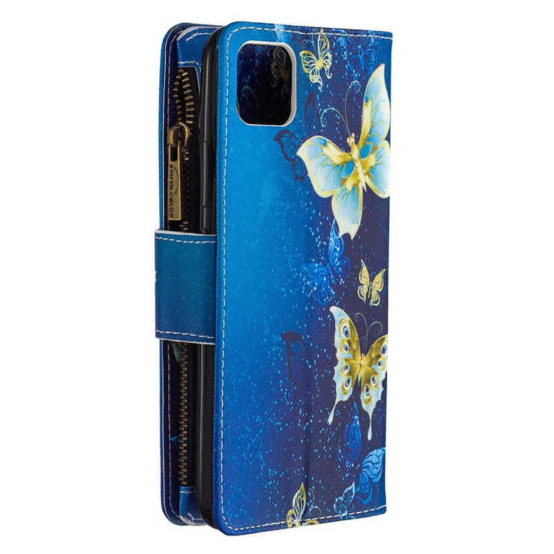 Realme C11 Zipped Pocket Gold Butterflies