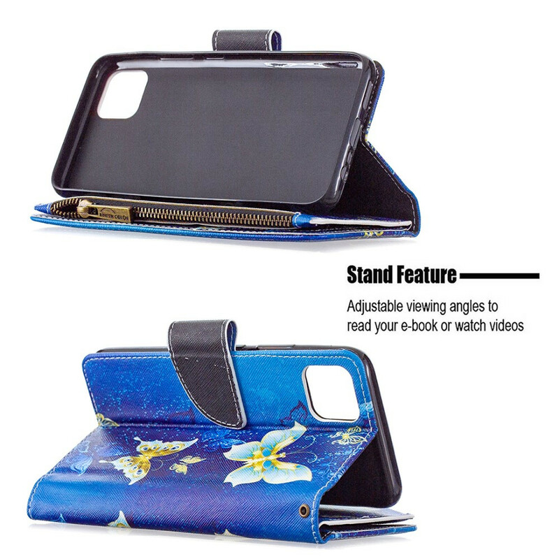 Realme C11 Zipped Pocket Gold Butterflies