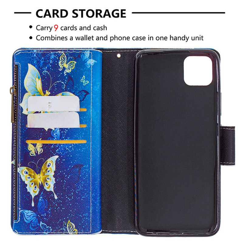 Realme C11 Zipped Pocket Gold Butterflies