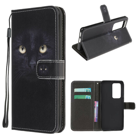 Xaiomi Mi 10T / 10T Pro Funda con colgante negra de ojo de gato