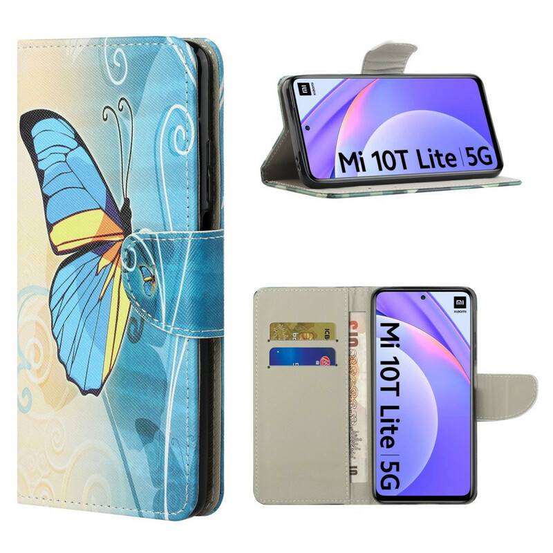 Xiaomi Mi 10T Lite Butterfly Funda Azul y Amarillo