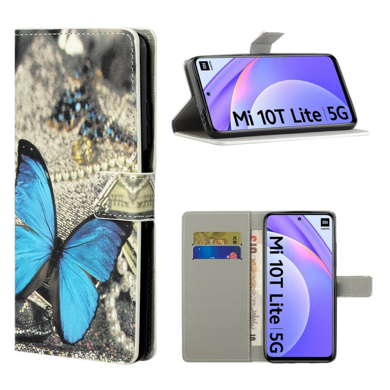 Xiaomi Mi 10T Lite Butterfly Funda Azul