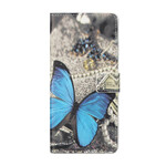 Xiaomi Mi 10T Lite Butterfly Funda Azul