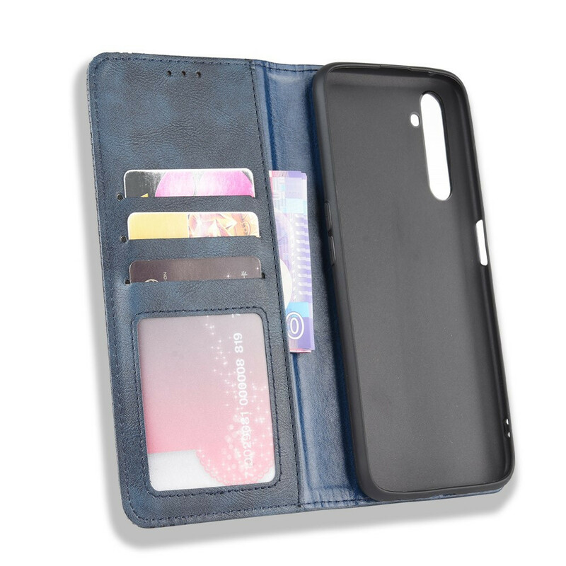 Flip Cover Realme X50 Pro Efecto Cuero Estilo Vintage