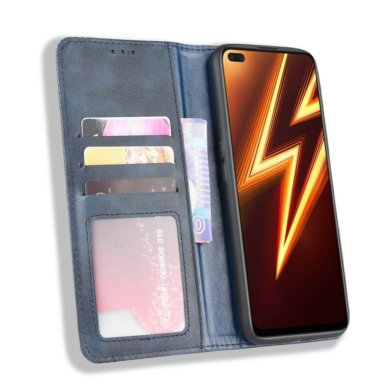 Flip Cover Realme X50 Pro Efecto Cuero Estilo Vintage