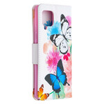 Funda Samsung Galaxy A42 5G Pintada Mariposas y Flores
