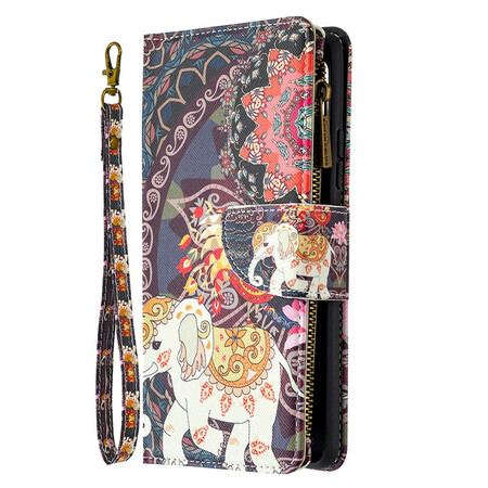 Funda de elefante con cremallera para Samsung Galaxy A42 5G