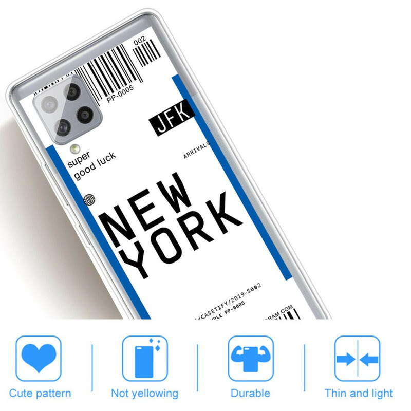 Tarjeta de embarque Samsung Galaxy A42 5G a Nueva York