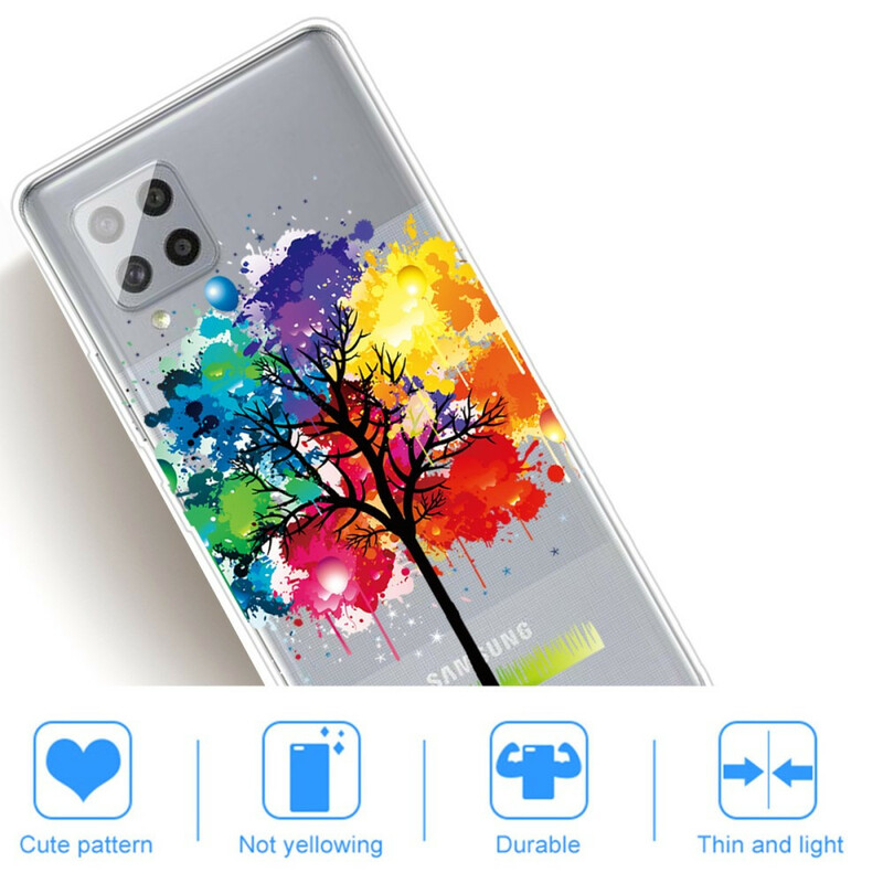 Samsung Galaxy A42 5G Funda de árbol de acuarela transparente