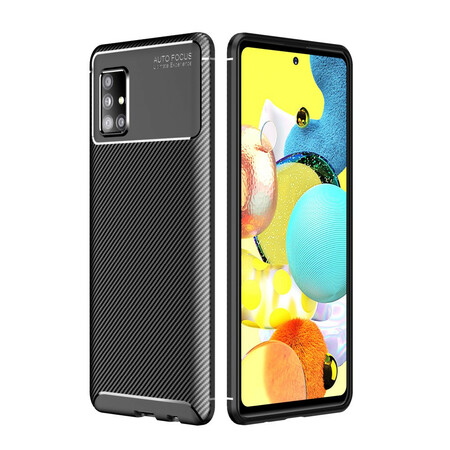 Samsung Galaxy A51 5G Funda blanda con textura de fibra de carbono