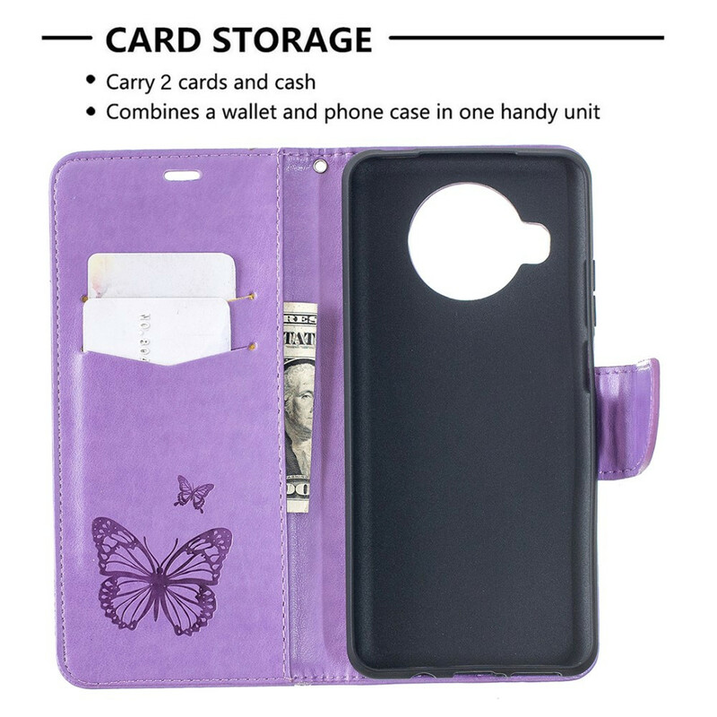 Funda con colgante Xiaomi Mi 10T Lite con estampado de mariposa