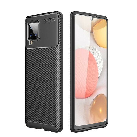 Samsung Galaxy A42 5G Funda blanda con textura de fibra de carbono