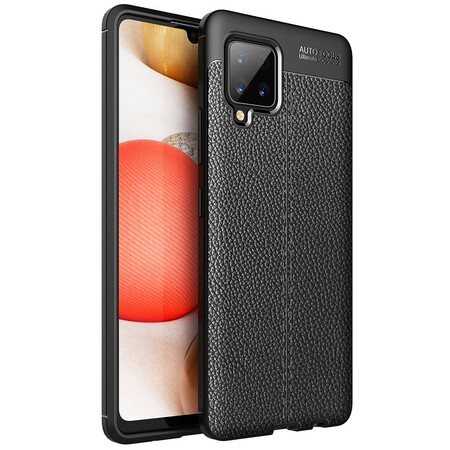Funda de piel Samsung Galaxy A42 5G efecto lichi doble línea