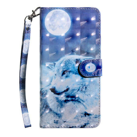 Funda Samsung Galaxy A20s Wolf con luz de luna