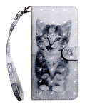 Funda de gato para Samsung Galaxy A20s en blanco y negro