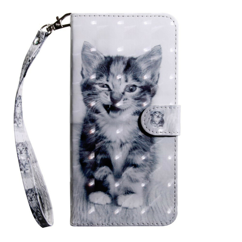 Funda de gato para Samsung Galaxy A20s en blanco y negro