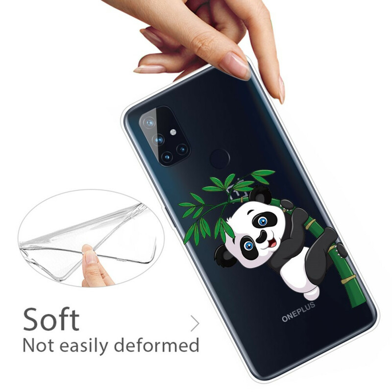 OnePlus N10 Funda Panda Transparente En Bambú