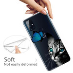 Funda de gato y mariposa para el N10 de OnePlus Nord