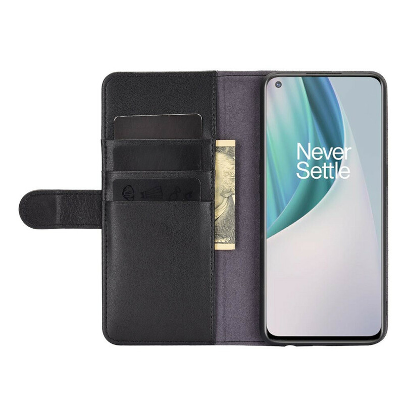 Funda de cuero genuino para OnePlus Nord N10