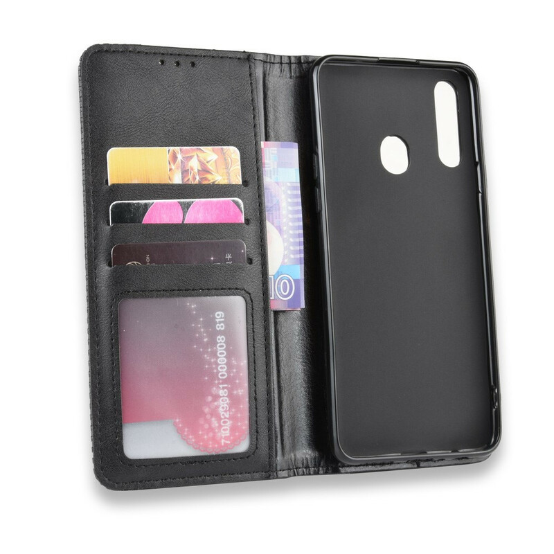 Funda Flip Cover Samsung Galaxy A20s Efecto Cuero