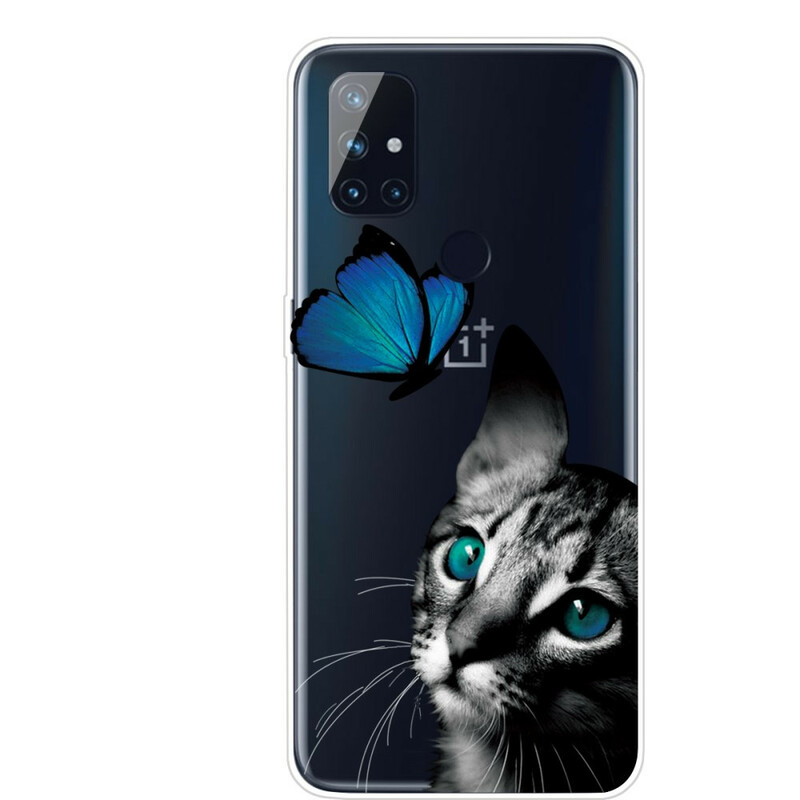 Funda de gato y mariposa para OnePlus Nord N100