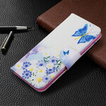 Funda Samsung Galaxy M11 Pintada Mariposas y Flores