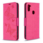 Funda Samsung Galaxy M11 Mariposas en vuelo con colgante