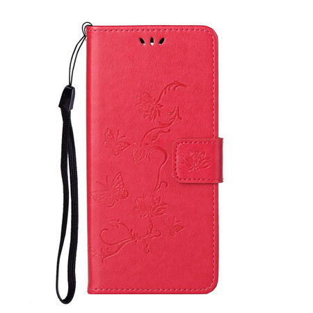Funda con colgante de mariposas y flores para el Honor 10X Lite