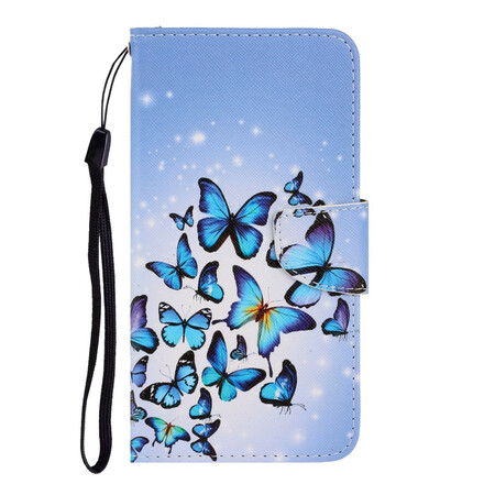 Funda Huawei P Smart 2021 Vuelo de mariposas con colgante