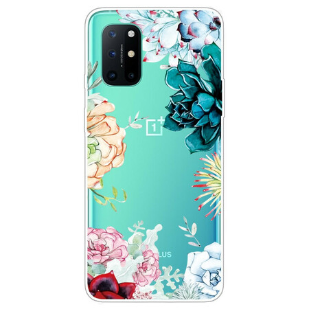 Funda de flor de acuarela transparente para el OnePlus 8T