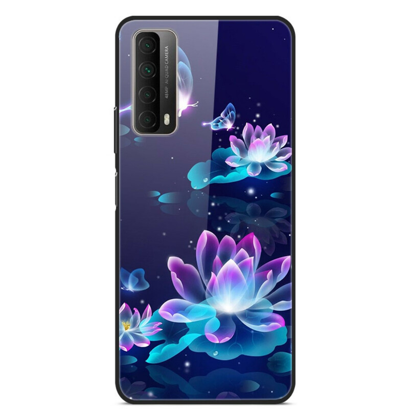 Huawei P Smart 2021 Funda de cristal templado Flores de fantasía