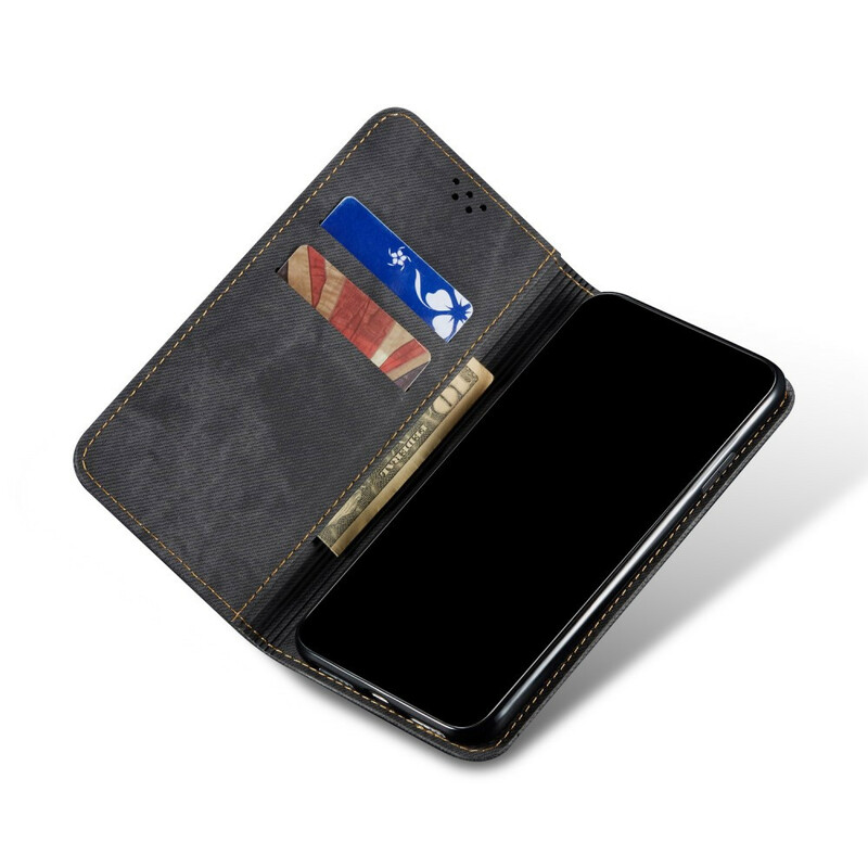 Flip Cover OnePlus 8T Leatherette Textura Jeans