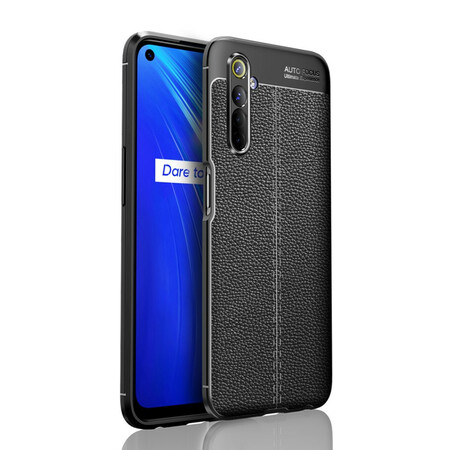 Realme X50 Funda Efecto Cuero Litchi Doble Línea