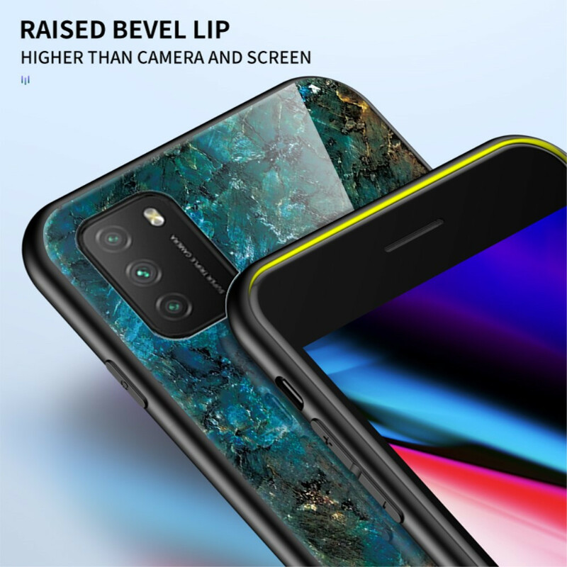 Poco M3 Funda Marble Colors Tempered Glass