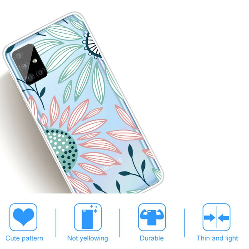 Funda transparente con flor para el Samsung Galaxy A51