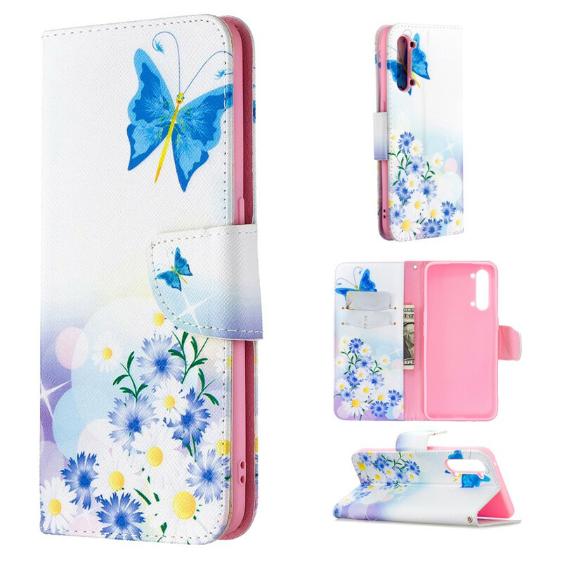 Funda Oppo Find X2 Lite pintada con mariposas y flores