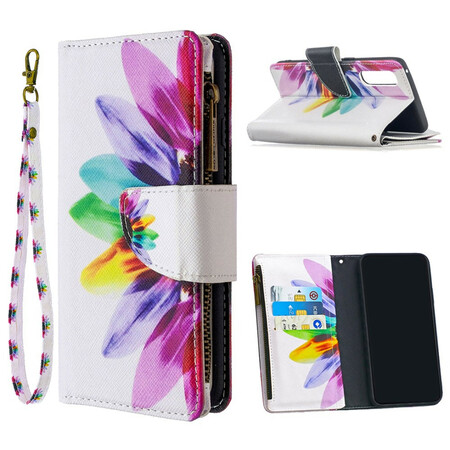 Funda Oppo Find X2 Neo Zipped Pocket Flower