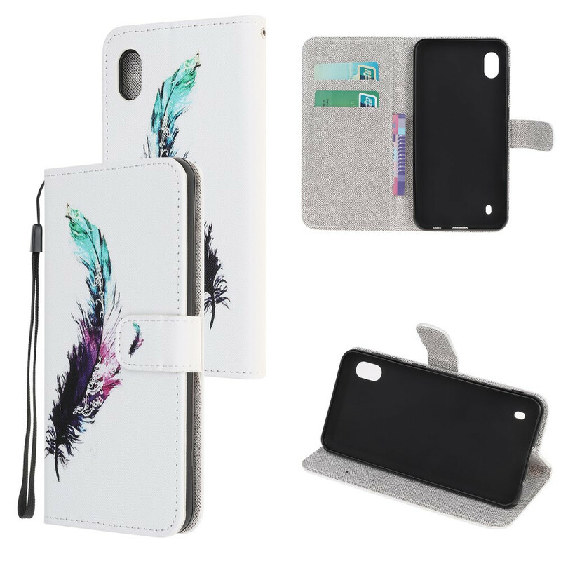 Funda con colgante de plumas para el Samsung Galaxy A10