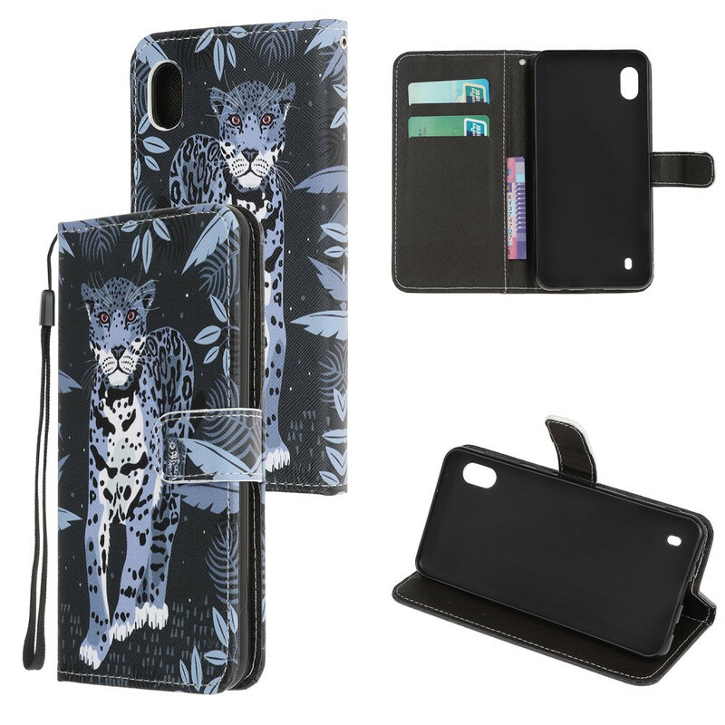 Funda con colgante de leopardo para el Samsung Galaxy A10