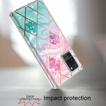 Funda de azulejos de mármol con purpurina para el Samsung Galaxy Note 20