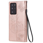 Funda Samsung Galaxy Note 20 Ultra Mariposas gigantes con colgante