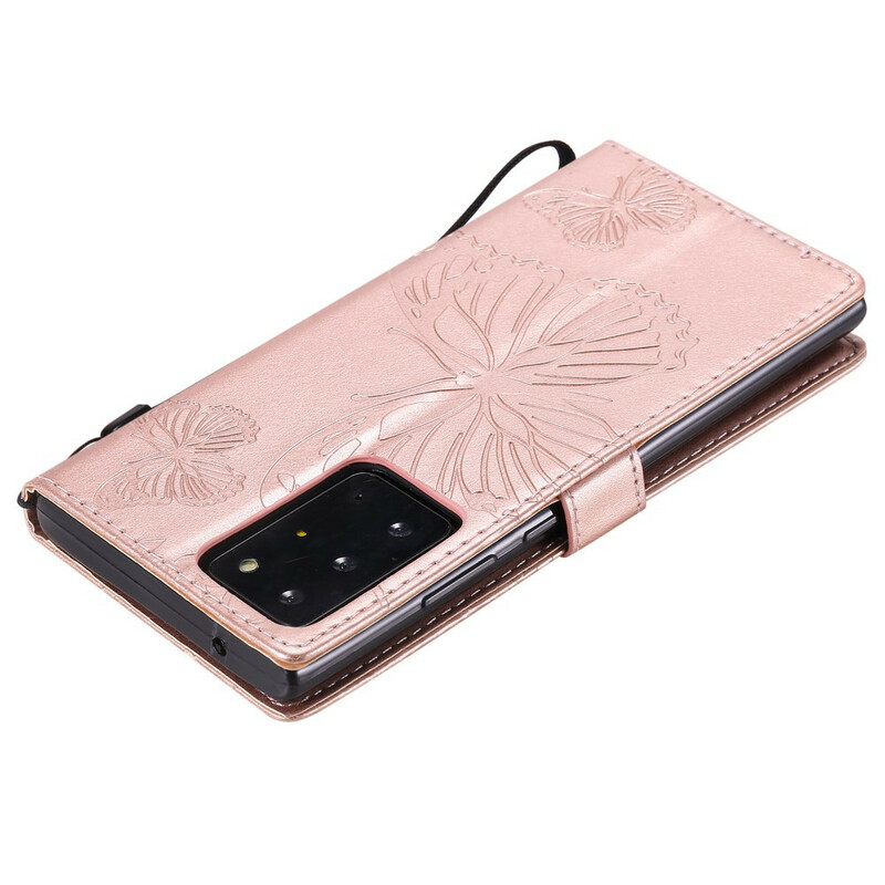 Funda Samsung Galaxy Note 20 Ultra Mariposas gigantes con colgante